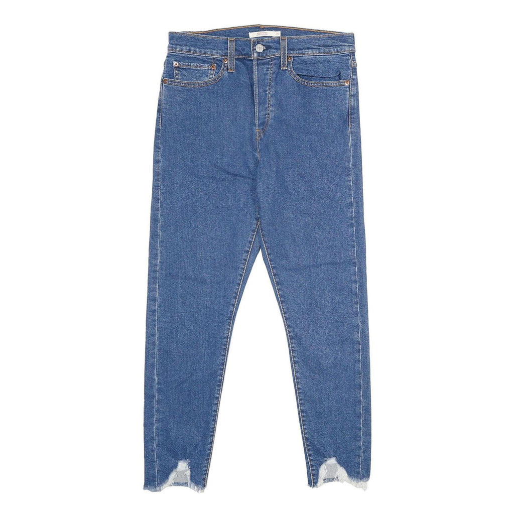 LEVI'S Wedgie Skinny Womens Jeans Blue Slim Skinny Denim Regular W30 L28 Raw Hem