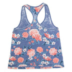 SUPERDRY Floral Womens Vest Blue Sleeveless XS