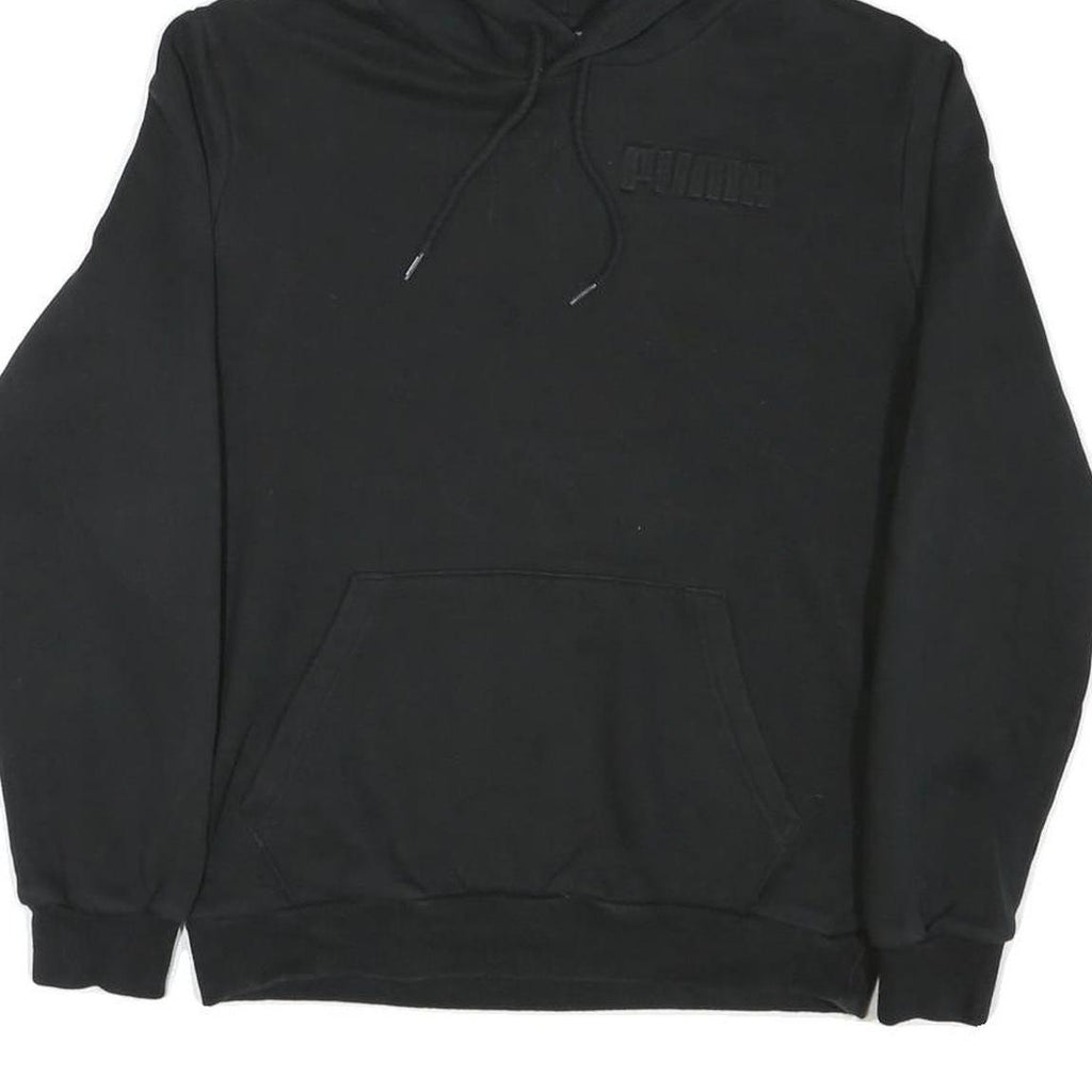 PUMA Mens Black Hoodie S Cotton Blend Pullover Drawstring Hood Pocket