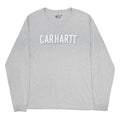 CARHARTT Mens Grey Long Sleeve Crew Neck T-Shirt XL Cotton Blend Logo Print