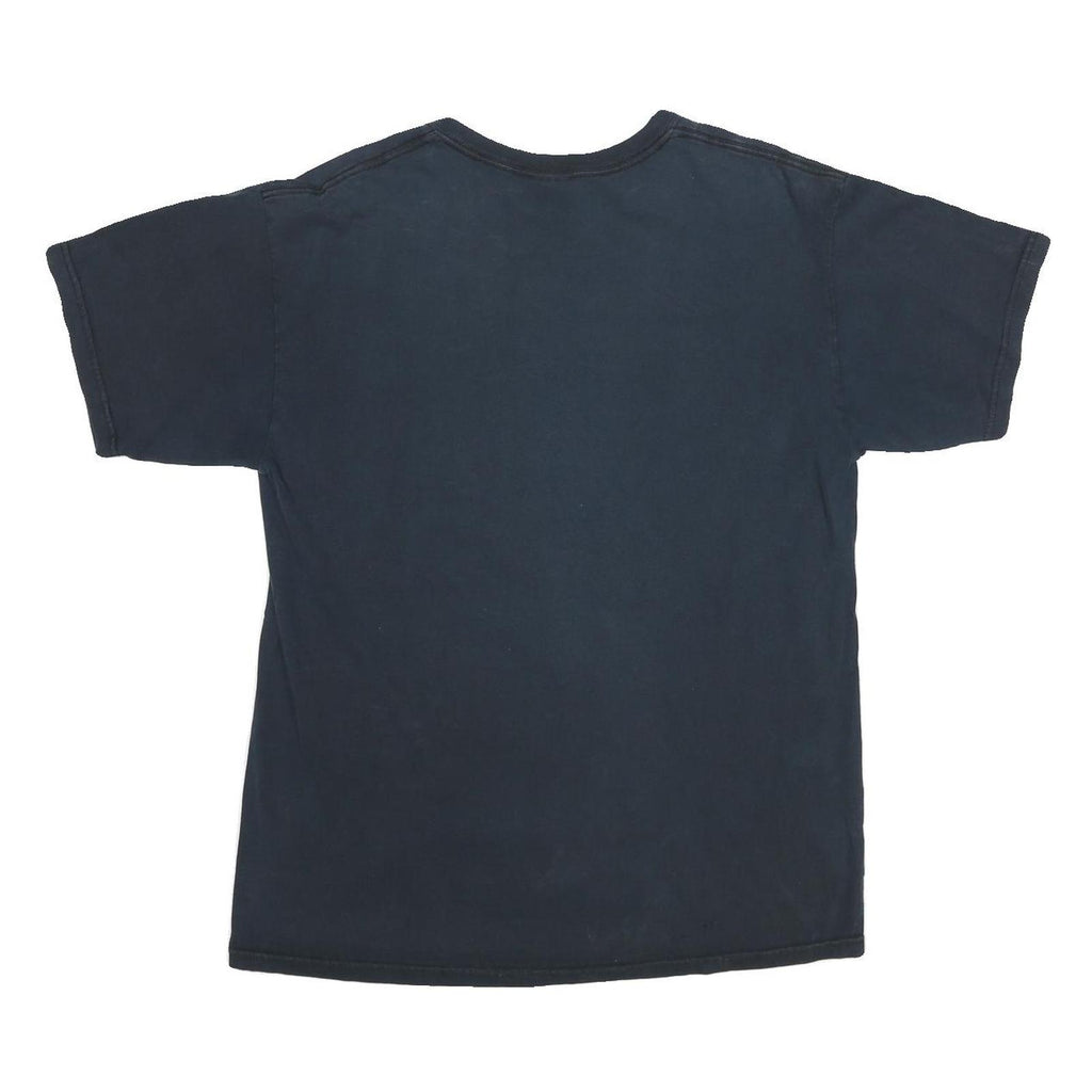 GILDAN Mens Black Chicago Blues Graphic T-Shirt L Short Sleeve Crew Neck Cotton