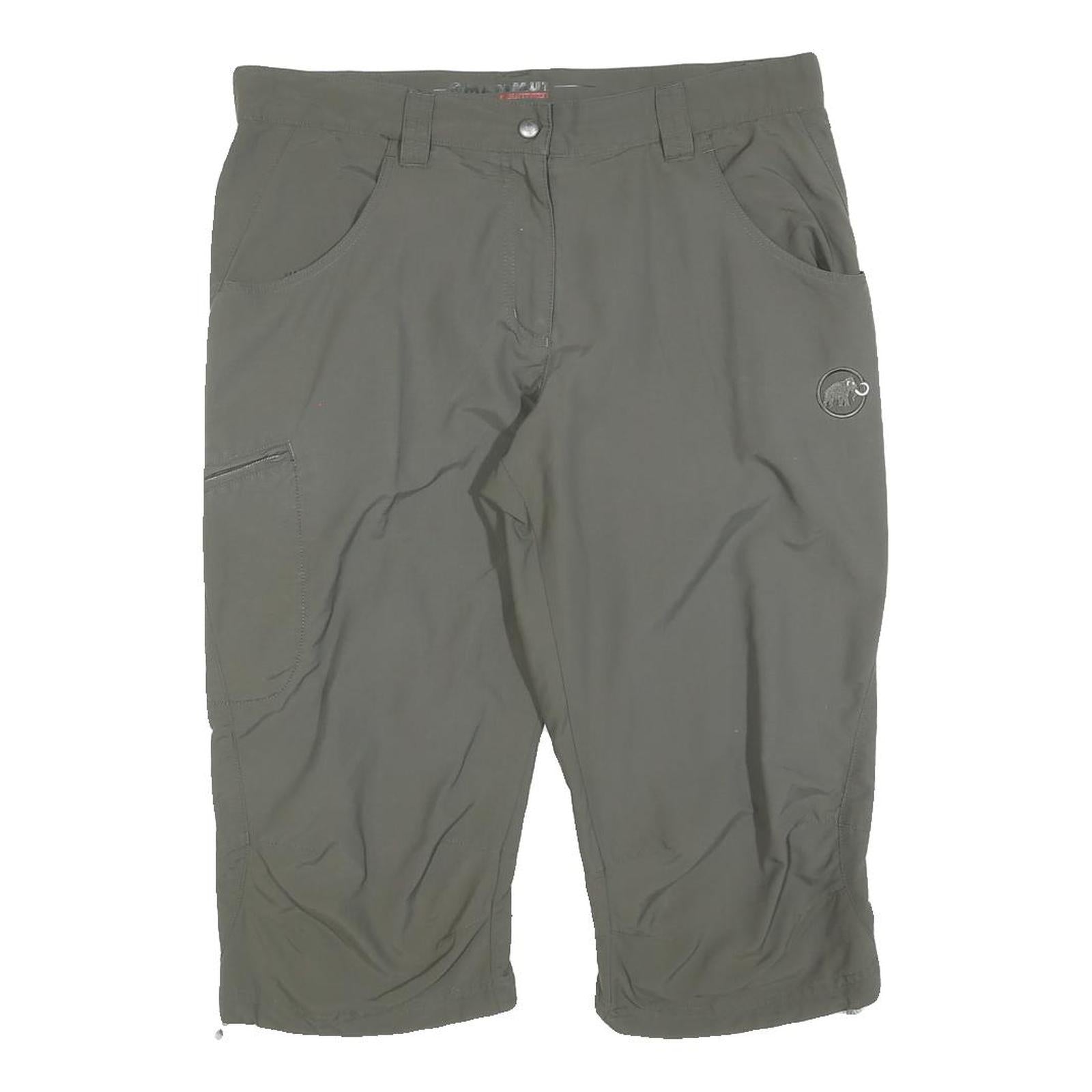 MAMMUT Womens Shorts Green Casual L W34 Polyester Blend Outdoor Zip Pocket