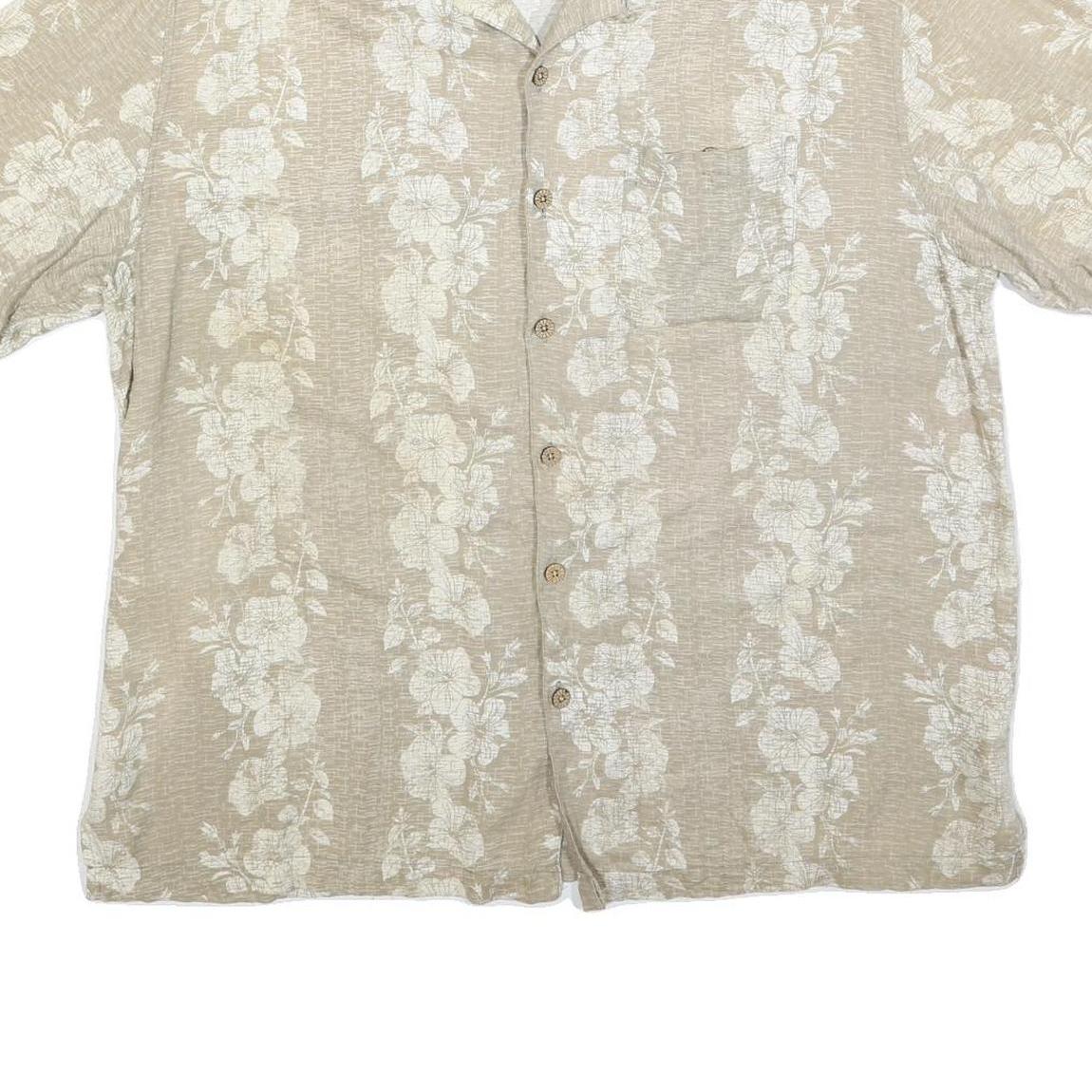 OCEAN & COAST Mens Beige & Cream Floral Pattern Shirt 2XL Casual Holiday Style