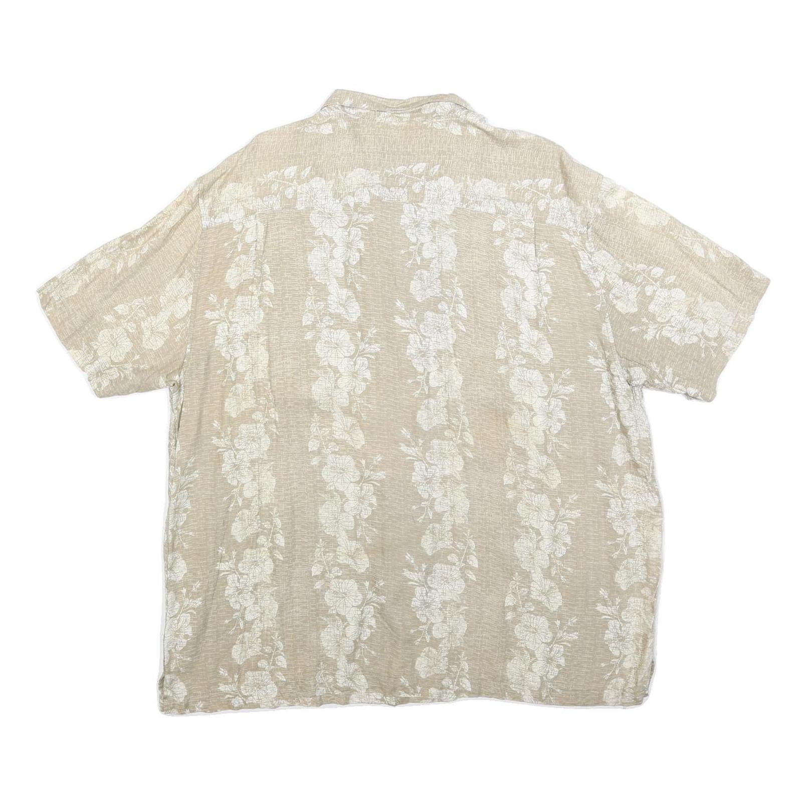 OCEAN & COAST Mens Beige & Cream Floral Pattern Shirt 2XL Casual Holiday Style
