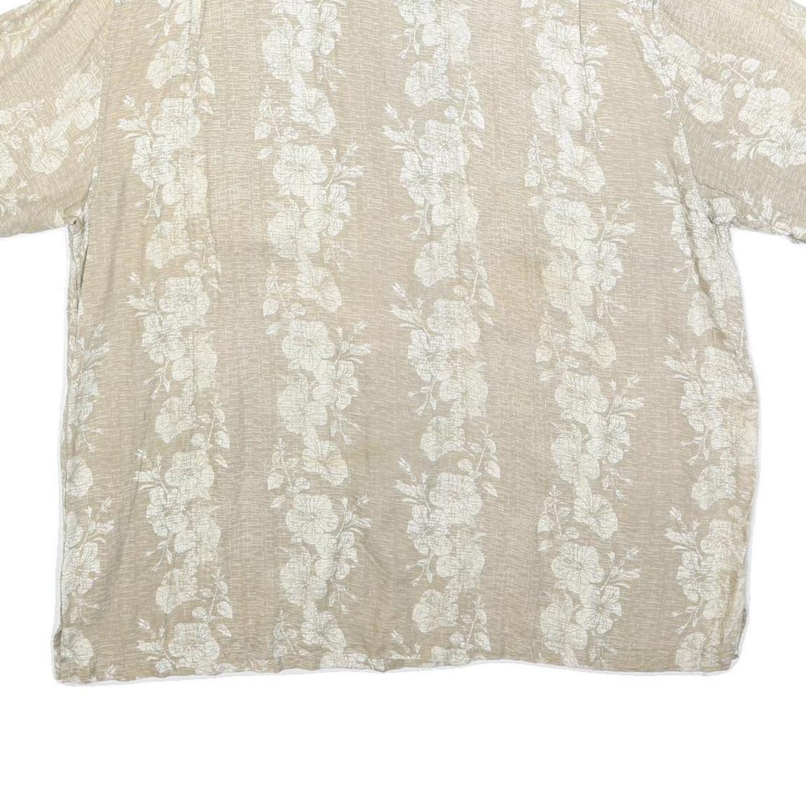 OCEAN & COAST Mens Beige & Cream Floral Pattern Shirt 2XL Casual Holiday Style