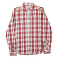 WRANGLER Mens Red & White Checked Shirt M Cotton Blend Casual Long Sleeve
