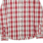 WRANGLER Mens Red & White Checked Shirt M Cotton Blend Casual Long Sleeve