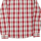 WRANGLER Mens Red & White Checked Shirt M Cotton Blend Casual Long Sleeve