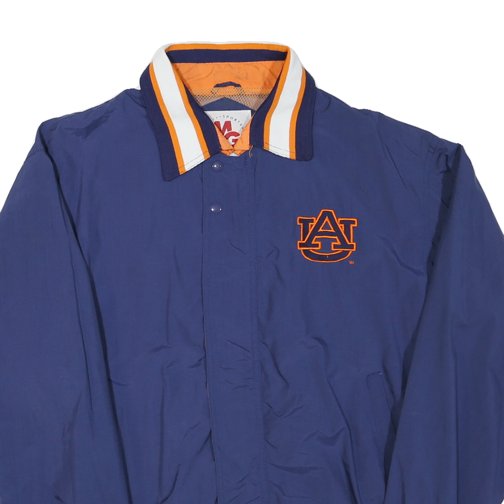 Mens Blue Orange White Plain Track Jacket M Polyester Blend Zip Sporty Casual
