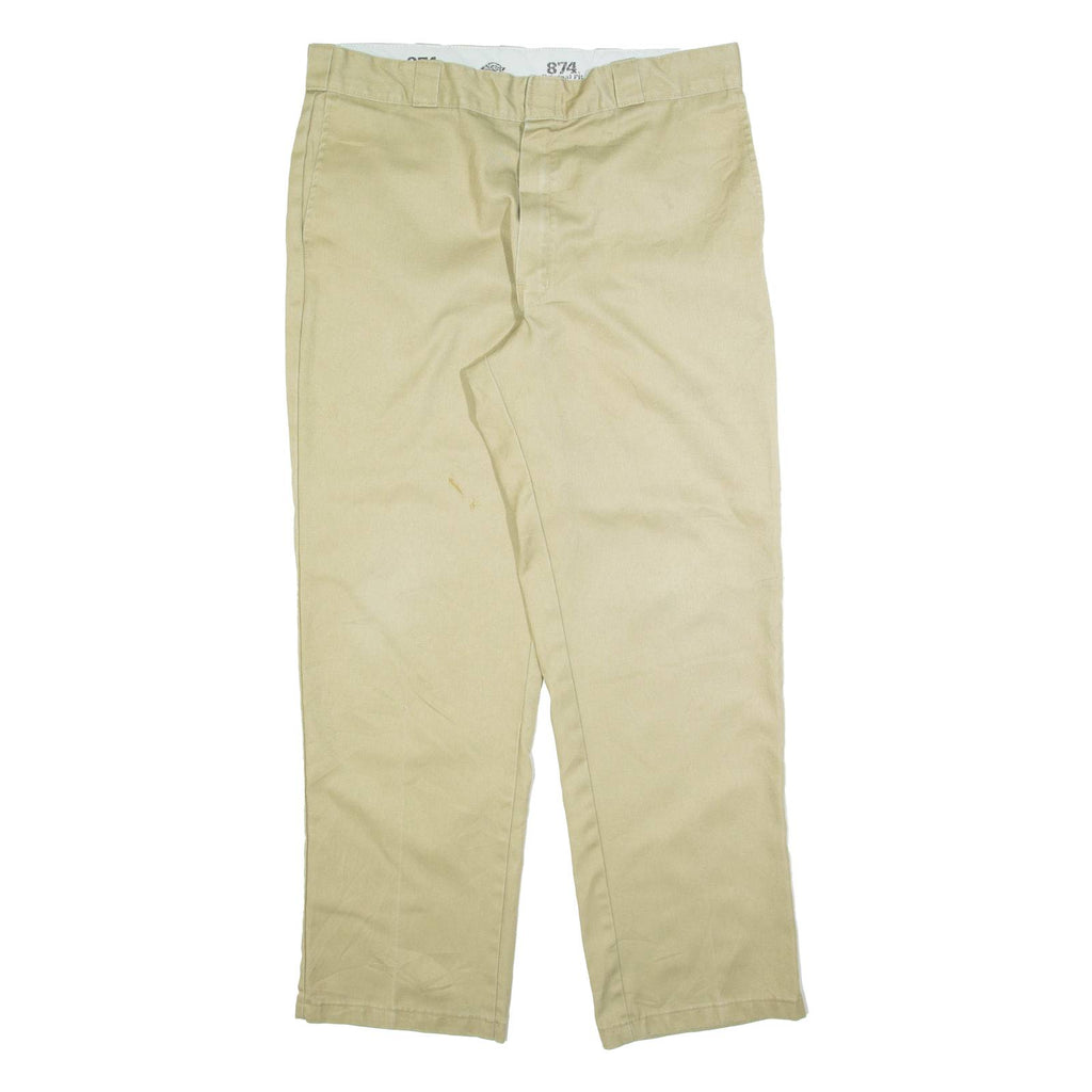 DICKIES 874 Workwear Mens Trousers Beige Regular Straight W38 L32