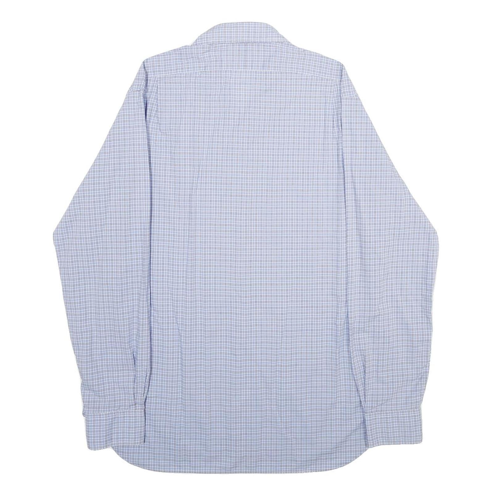 POLO RALPH LAUREN Mens Blue Check Shirt L Classic Cotton Long Sleeve Button