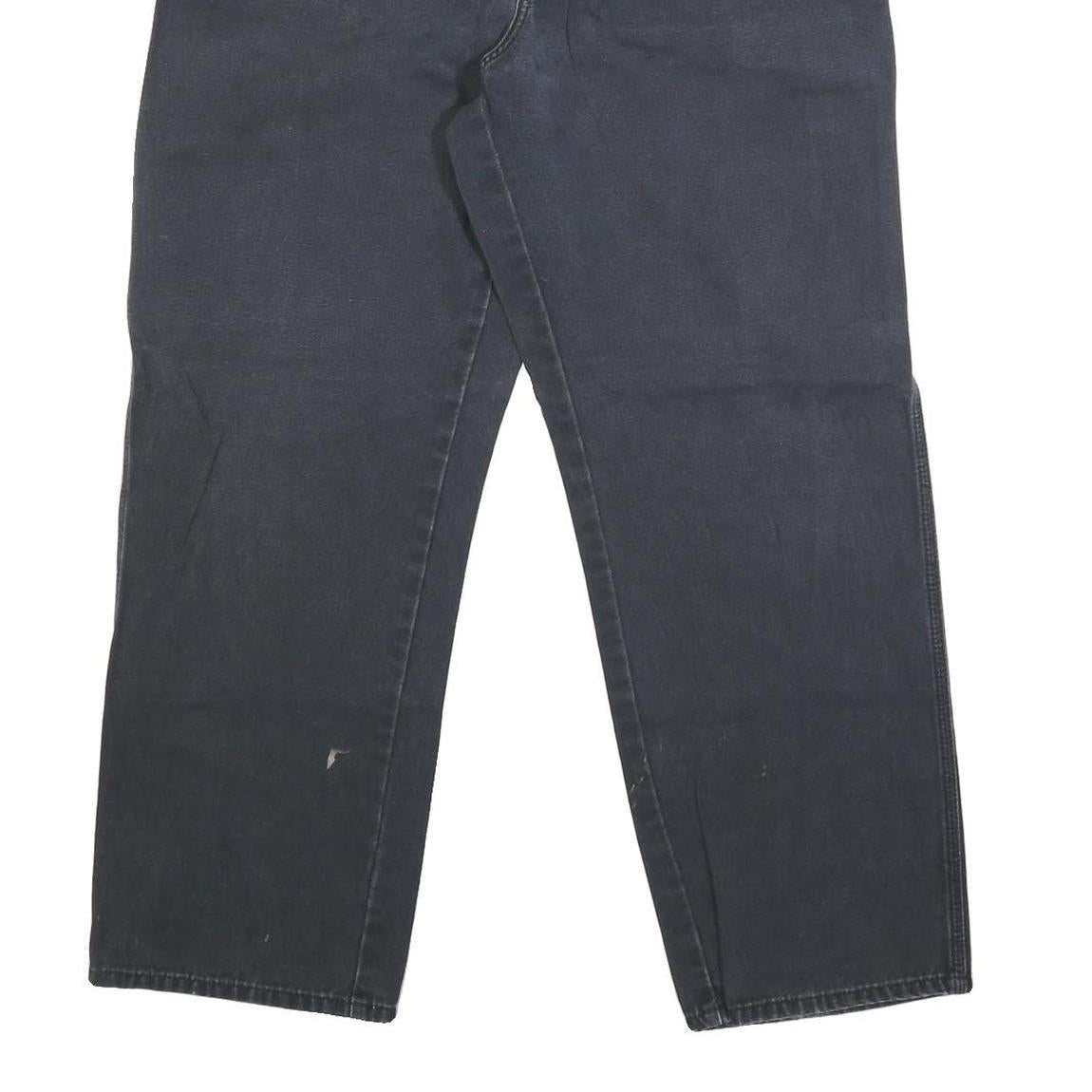 DICKIES Mens Regular Fit Workwear Black Denim Jeans W36 L30 Zip Closure