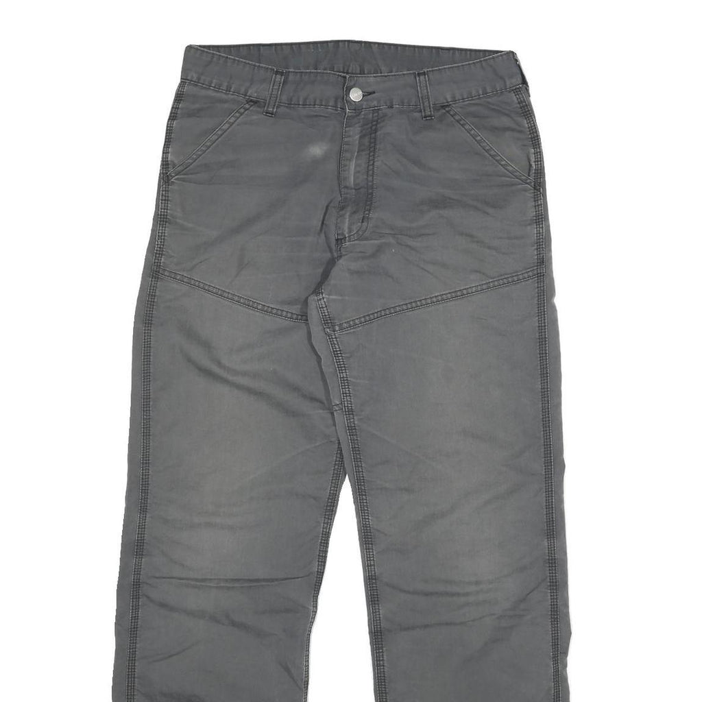 CARHARTT Mens Regular Grey Cotton Blend Regular Fit Trousers W34 L30 Workwear