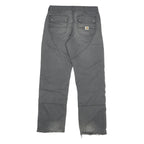 CARHARTT Mens Regular Grey Cotton Blend Regular Fit Trousers W34 L30 Workwear
