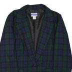 PENDLETON Womens Black Green Wool Check Blazer Jacket L Button Closure