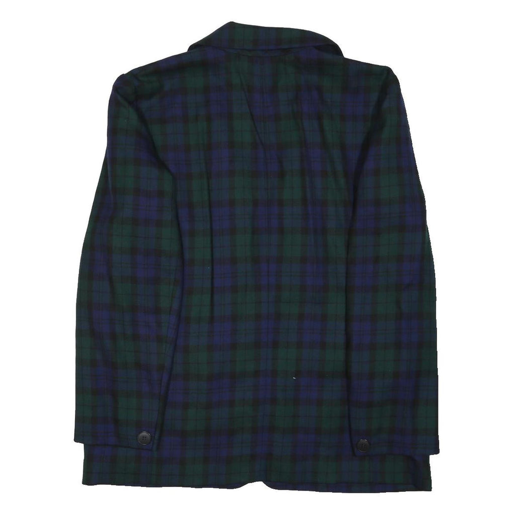 PENDLETON Womens Black Green Wool Check Blazer Jacket L Button Closure