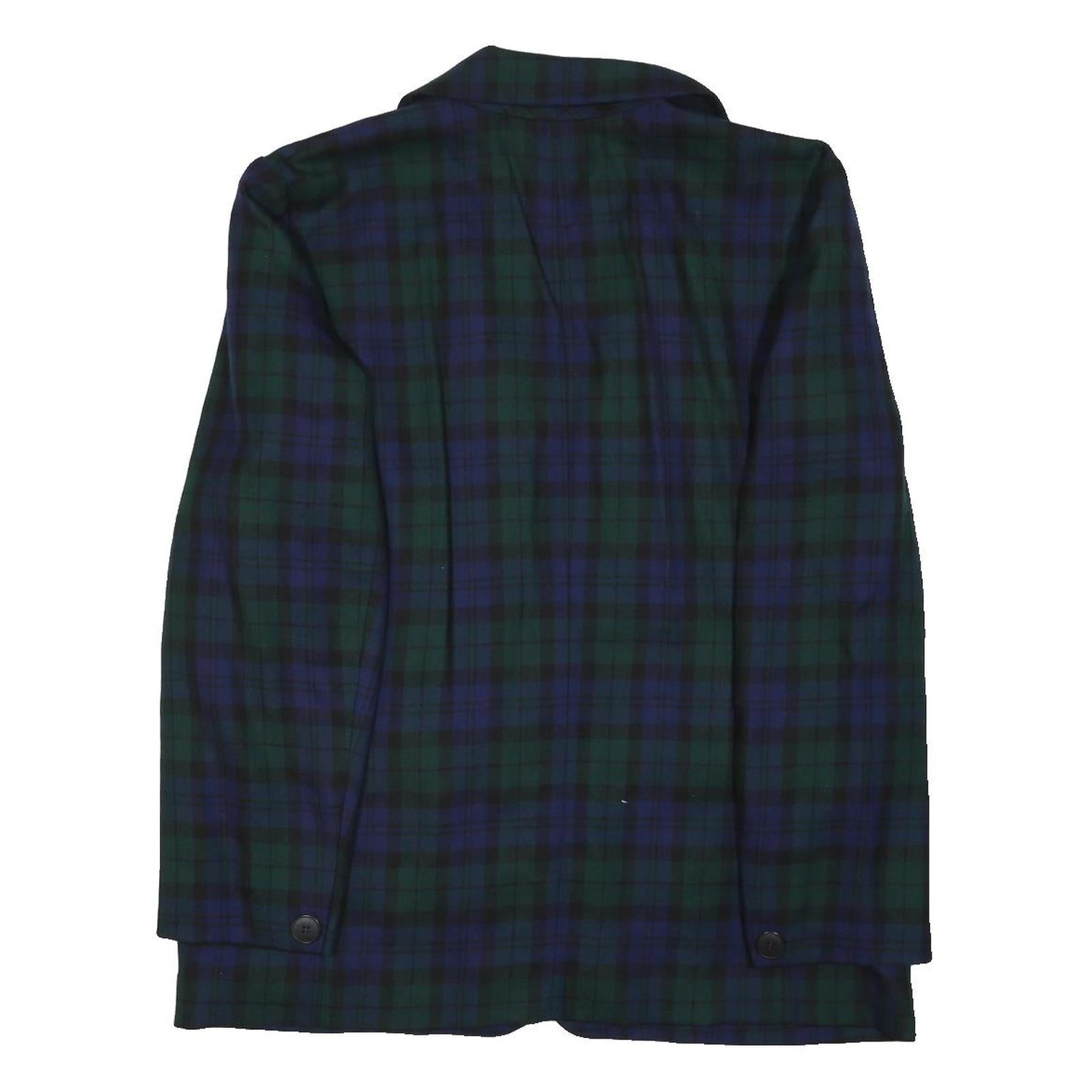 PENDLETON Womens Black Green Wool Check Blazer Jacket L Button Closure