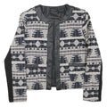 IN VOGUE Womens Black & White Geometric Pattern Jacket M Polyester Blend Button
