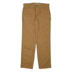 DICKIES Mens Cotton Blend Slim Beige Workwear Trousers W32 L31 Zip Pocket