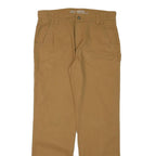 DICKIES Mens Cotton Blend Slim Beige Workwear Trousers W32 L31 Zip Pocket