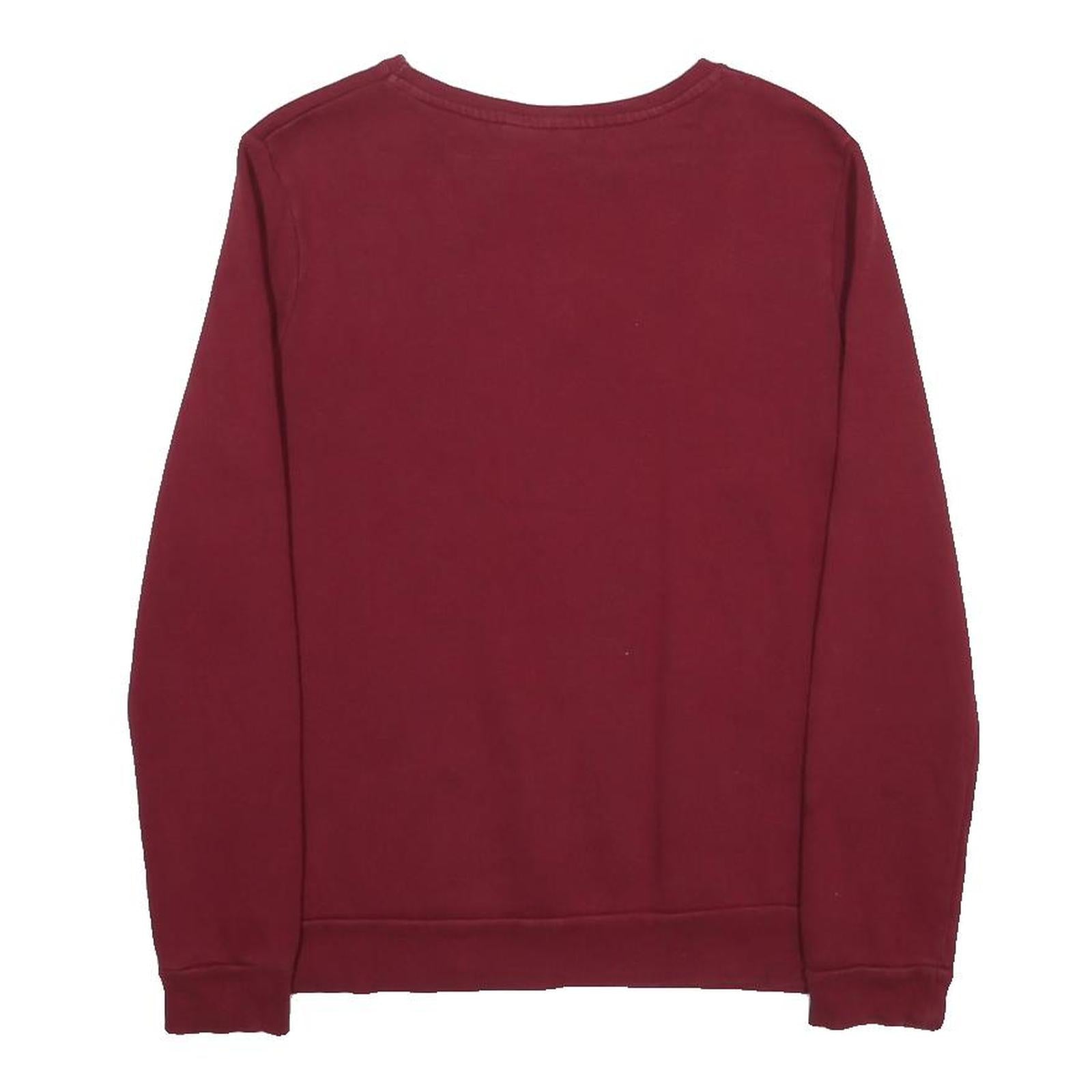 DISNEY Womens Maroon Winnie The Pooh Crew Neck XS Cotton Blend Sweatshirt