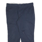 DICKIES Mens Cotton Blend Navy Relaxed Straight Trousers W40 L30 Workwear Zip