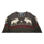 POLO RALPH LAUREN Mens Brown & Cream Patterned V-Neck Jumper Chunky Knit M