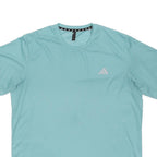 ADIDAS Mens Blue Crew Neck Short Sleeve Modern T-Shirt XL Polyester Blend Zip