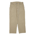 CARHARTT Mens Regular Fit Beige Cotton Blend Straight Leg Trousers W36 L32