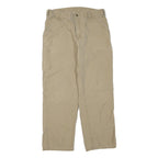 CARHARTT Mens Regular Fit Beige Cotton Blend Straight Leg Trousers W36 L32