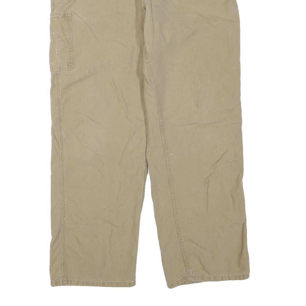 CARHARTT Mens Regular Fit Beige Cotton Blend Straight Leg Trousers W36 L32