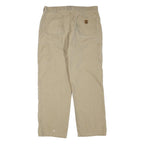CARHARTT Mens Regular Fit Beige Cotton Blend Straight Leg Trousers W36 L32
