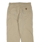 CARHARTT Mens Regular Fit Beige Cotton Blend Straight Leg Trousers W36 L32