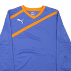 PUMA Mens Blue & Orange V-Neck Sweatshirt M Sportswear Polyester Blend Long