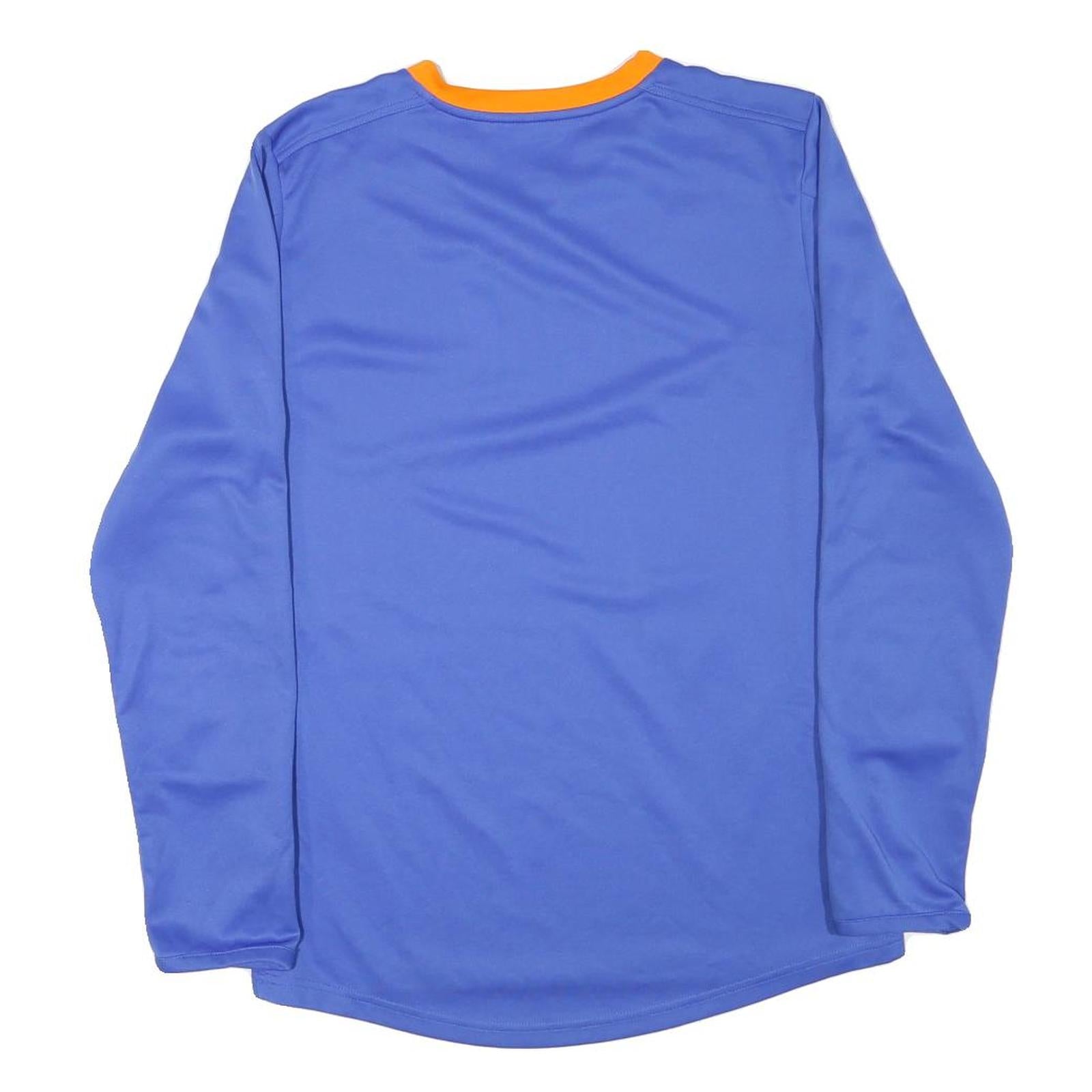 PUMA Mens Blue & Orange V-Neck Sweatshirt M Sportswear Polyester Blend Long