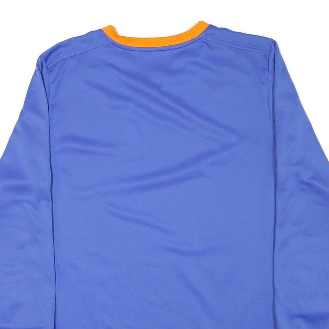 PUMA Mens Blue & Orange V-Neck Sweatshirt M Sportswear Polyester Blend Long