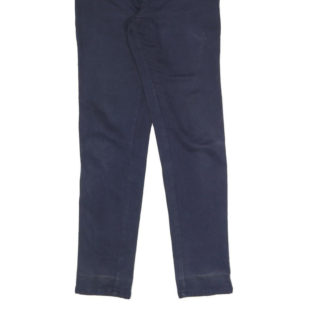 JORDACHE Womens Cotton Blend Navy Slim Tapered Trousers W26 L30 Casual Stretch