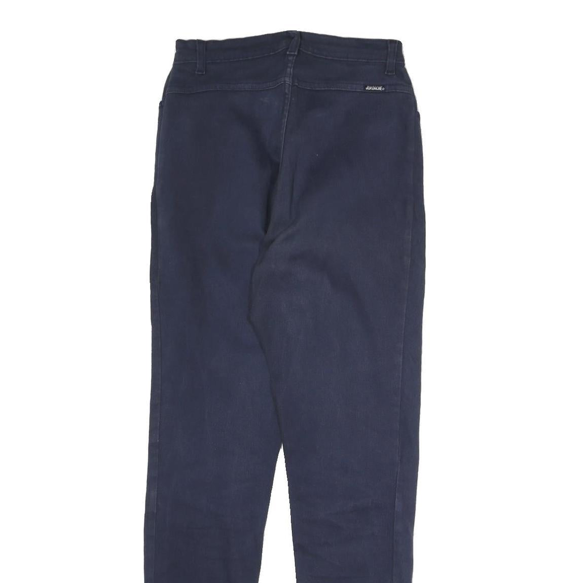 JORDACHE Womens Cotton Blend Navy Slim Tapered Trousers W26 L30 Casual Stretch