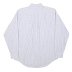 POLO RALPH LAUREN Mens Blue & White Striped Shirt M Button Down Cotton Casual