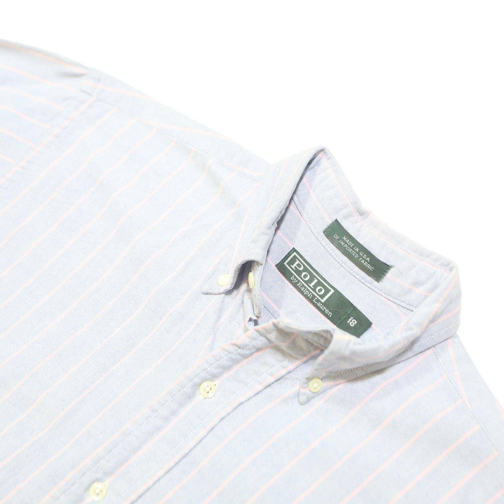 POLO RALPH LAUREN Mens Blue & White Striped Shirt M Button Down Cotton Casual