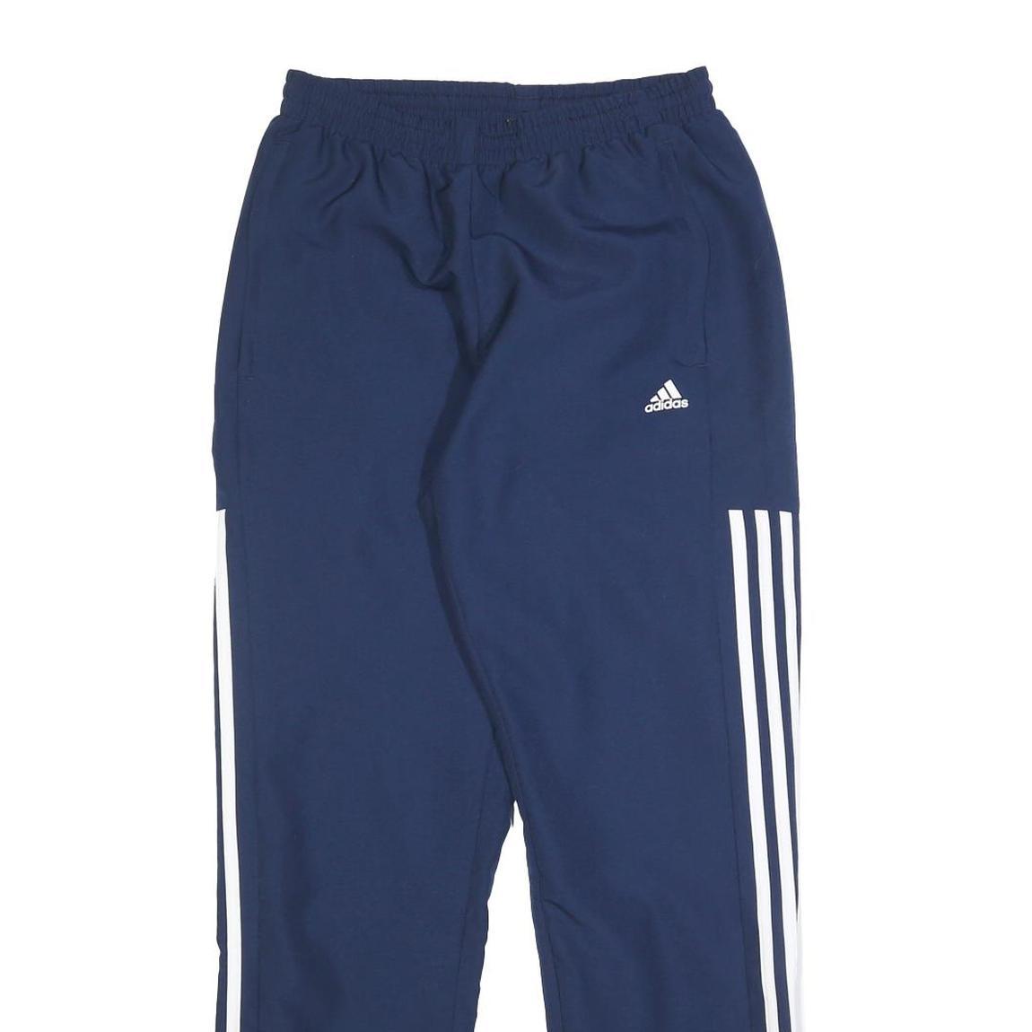 ADIDAS Mens Joggers Blue White Slim Tapered S W25 L30 Sports Track Pants