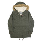 LEVI'S Sherpa Lined Womens Parka Coat Green Hooded S