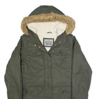 LEVI'S Sherpa Lined Womens Parka Coat Green Hooded S