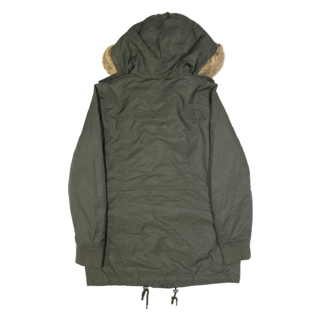 LEVI'S Sherpa Lined Womens Parka Coat Green Hooded S