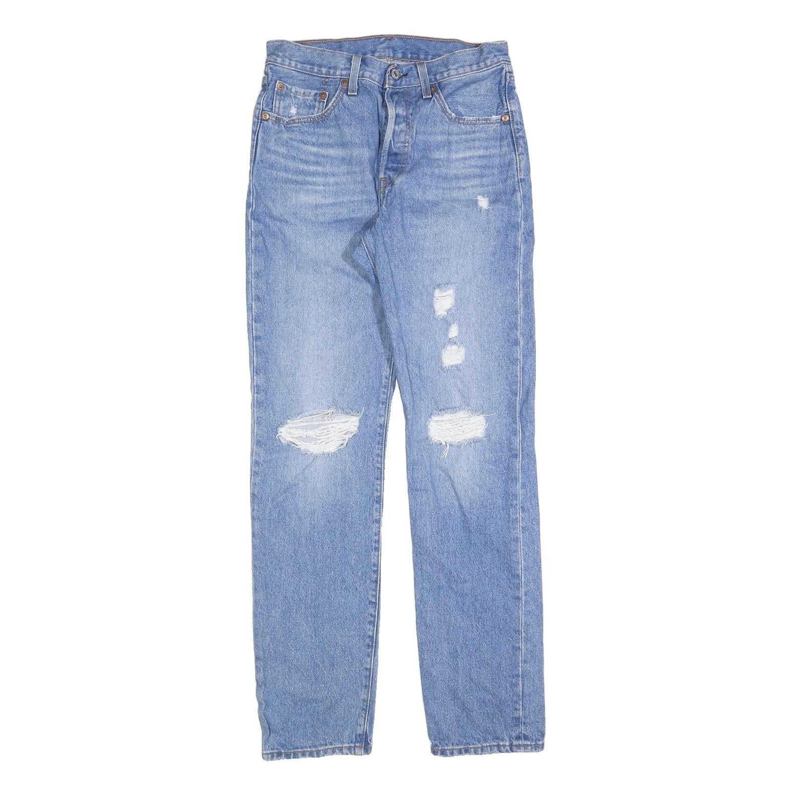 LEVI'S 501 Womens Jeans Blue Regular Straight Denim Light W27 L32 Classic Fit