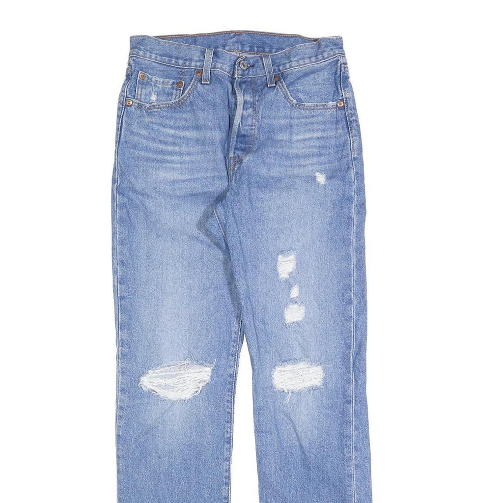 LEVI'S 501 Womens Jeans Blue Regular Straight Denim Light W27 L32 Classic Fit