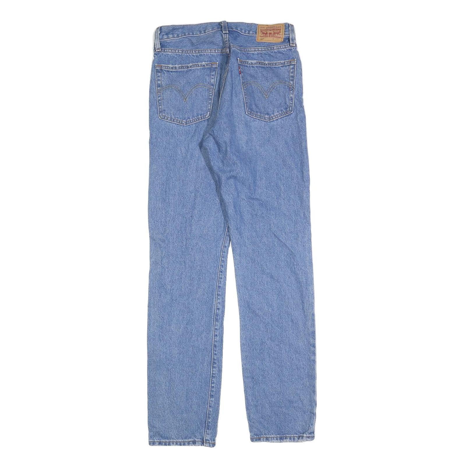 LEVI'S 501 Womens Jeans Blue Regular Straight Denim Light W27 L32 Classic Fit