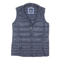 CREW CLOTHING Womens Navy Blue Puffa Jacket UK 10 Polyester Blend Zip Sleeveless