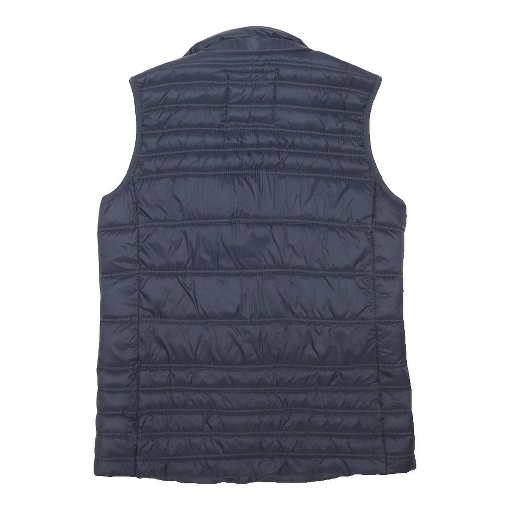 CREW CLOTHING Womens Navy Blue Puffa Jacket UK 10 Polyester Blend Zip Sleeveless