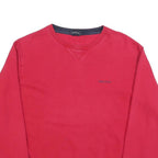 NAUTICA Mens Red Crew Neck L Sweatshirt Cotton Blend Pullover Casual